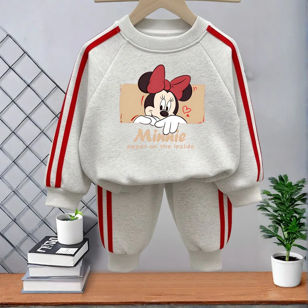 2026 frühjahr Neue Stil Mädchen Casual Trainingsanzüge kinder O Neck Hoodies und Lange Hose Zwei Stück Kinder Seite streifen Hosen Sets