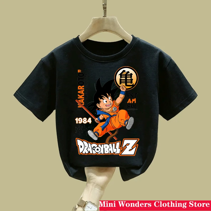 Dragon Ball Z Goku Kinder-T-Shirt, kurzärmliges T-Shirt mit Anime-Aufdruck, perfekt für Anime-Fans. Sommerliches, lässiges Baumwoll-T-Shirt – Detail 4