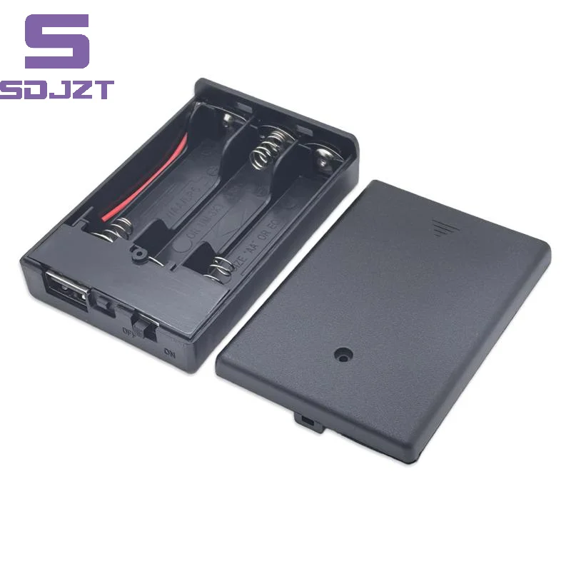 3AA 4.5V Battery Holder Box With Switch Power Case Cable Connector For DIY Electronics