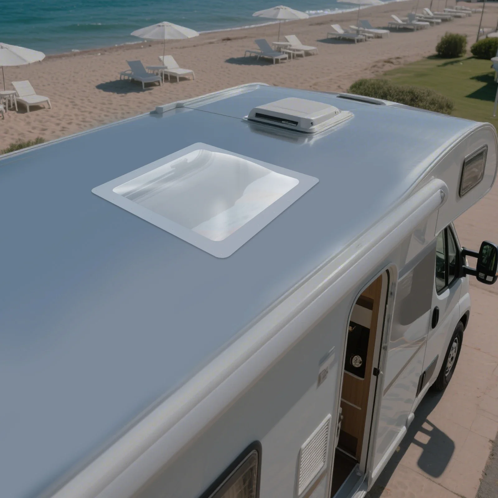 واضح PC RV كوة مقاومة للأشعة فوق البنفسجية العلاج قبة خارجية 3.77 رطل الوزن الصافي دائم استبدال مباشر 26x26in تركيب المسمار