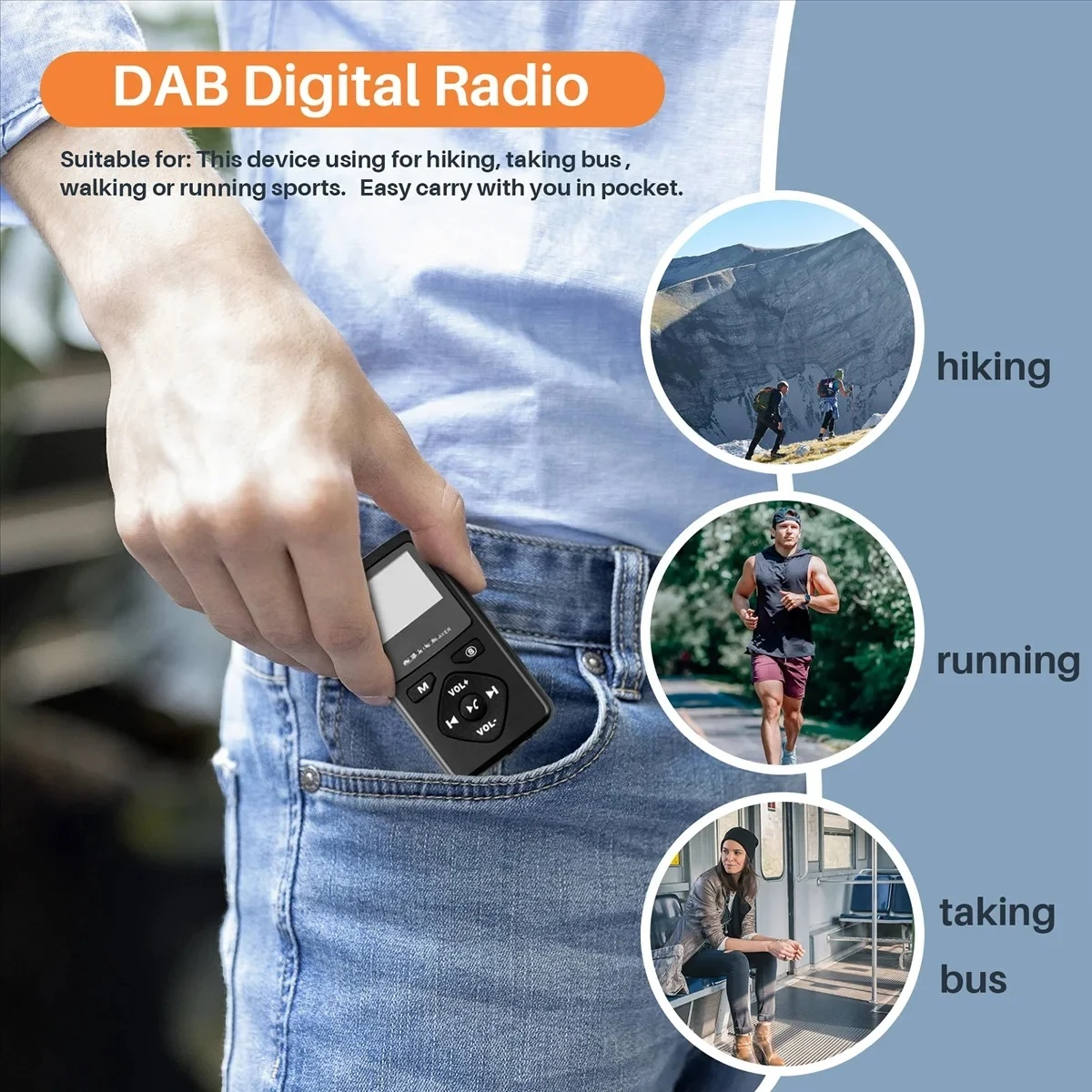 بيع DAB/DAB راديو رقمي جيب FM بلوتوث 4.0 راديو محمول صغير سماعة MP3 مايكرو USB للمنزل #4