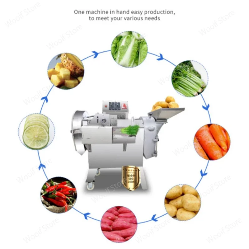 Affettatrice commerciale multifunzione Tagliatrice di verdure Trituratrice industriale Cavolo Carota Cipolla Frutta Verdura Taglierina