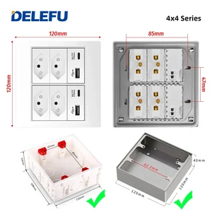 Delefu 4x4 Fireproof PC Panel Brazil Standard Double Usb Usb Type C wall. 11 MAIN SALES TAKEN 4X4 - №7