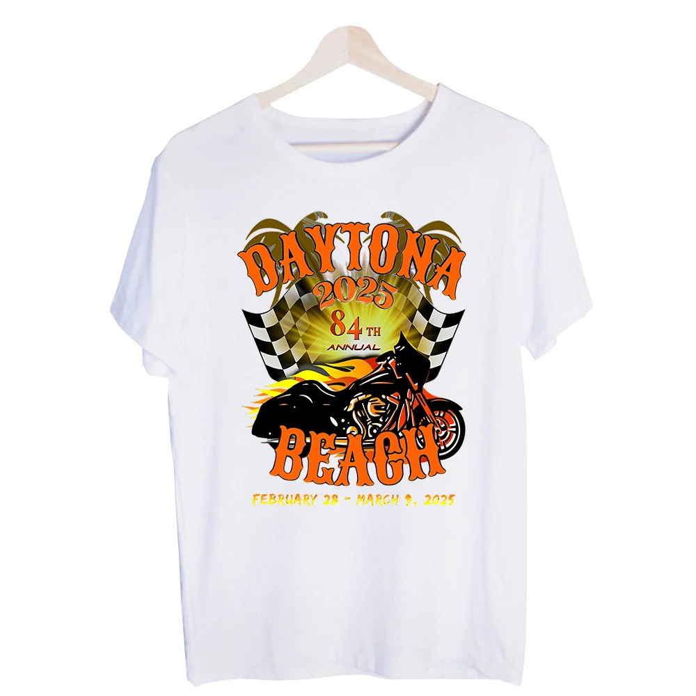 Men's Motorcycle and Palm Tree Graphic Tee, Short Sleeve Crew Neck T-Shirt for Casual Streetwear and Summer Outfits