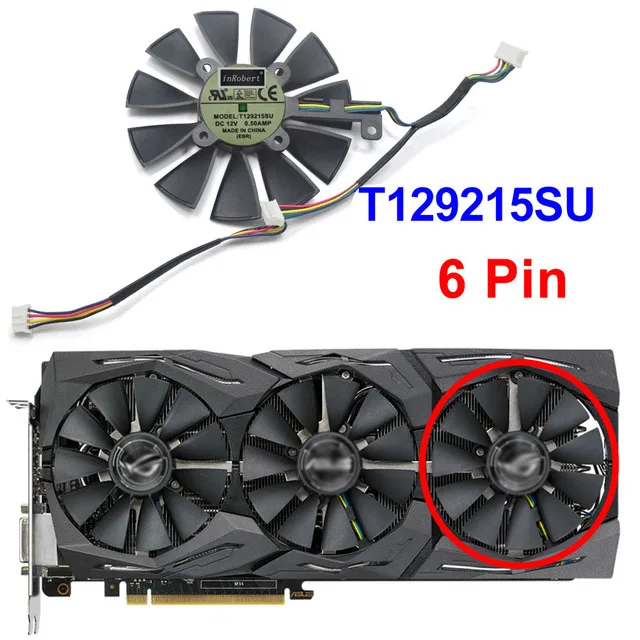 新品87mmT 129215 SU 冷却ファン Asus Strix RX480 RX 580 GTX 980Ti