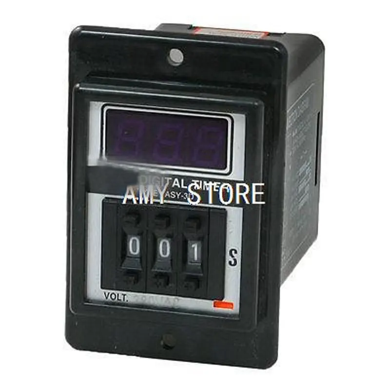 ASY-3D AC 380V 8-Pin DPDT 999 Seconds 0-999Sec Timing Delay Timer Relay Black