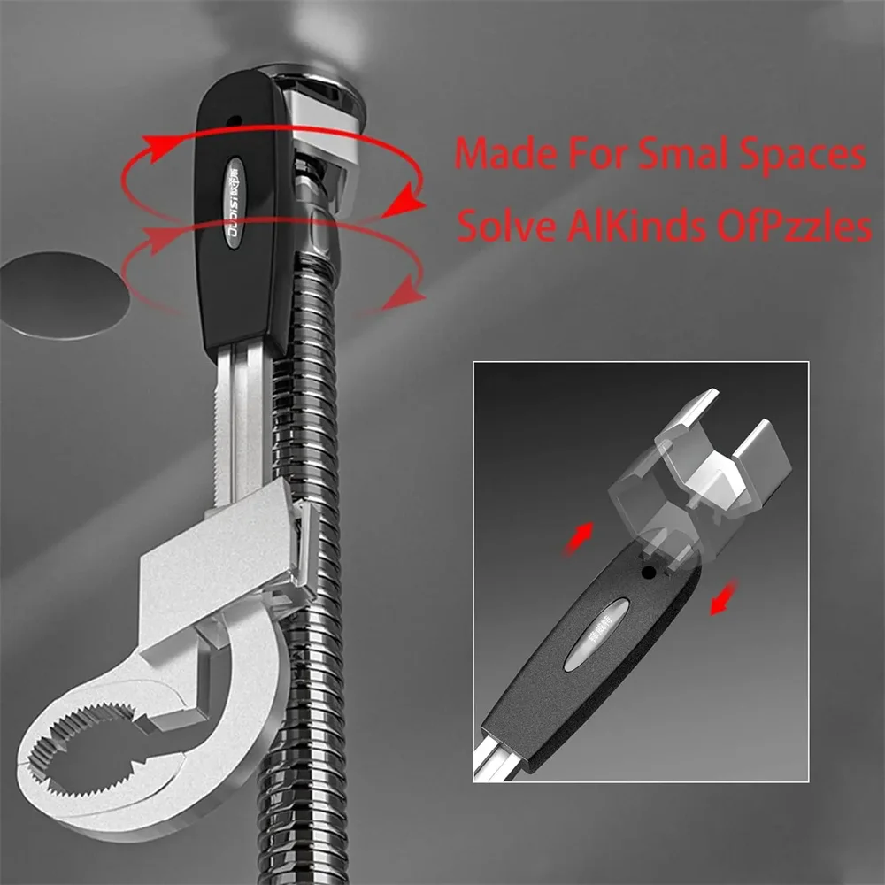 1PC Adjustable Wrench Universal Double Ended Wrench Aluminium Alloy Open End Spanner Bathroom Plumbing Faucet Sink Repair Tools