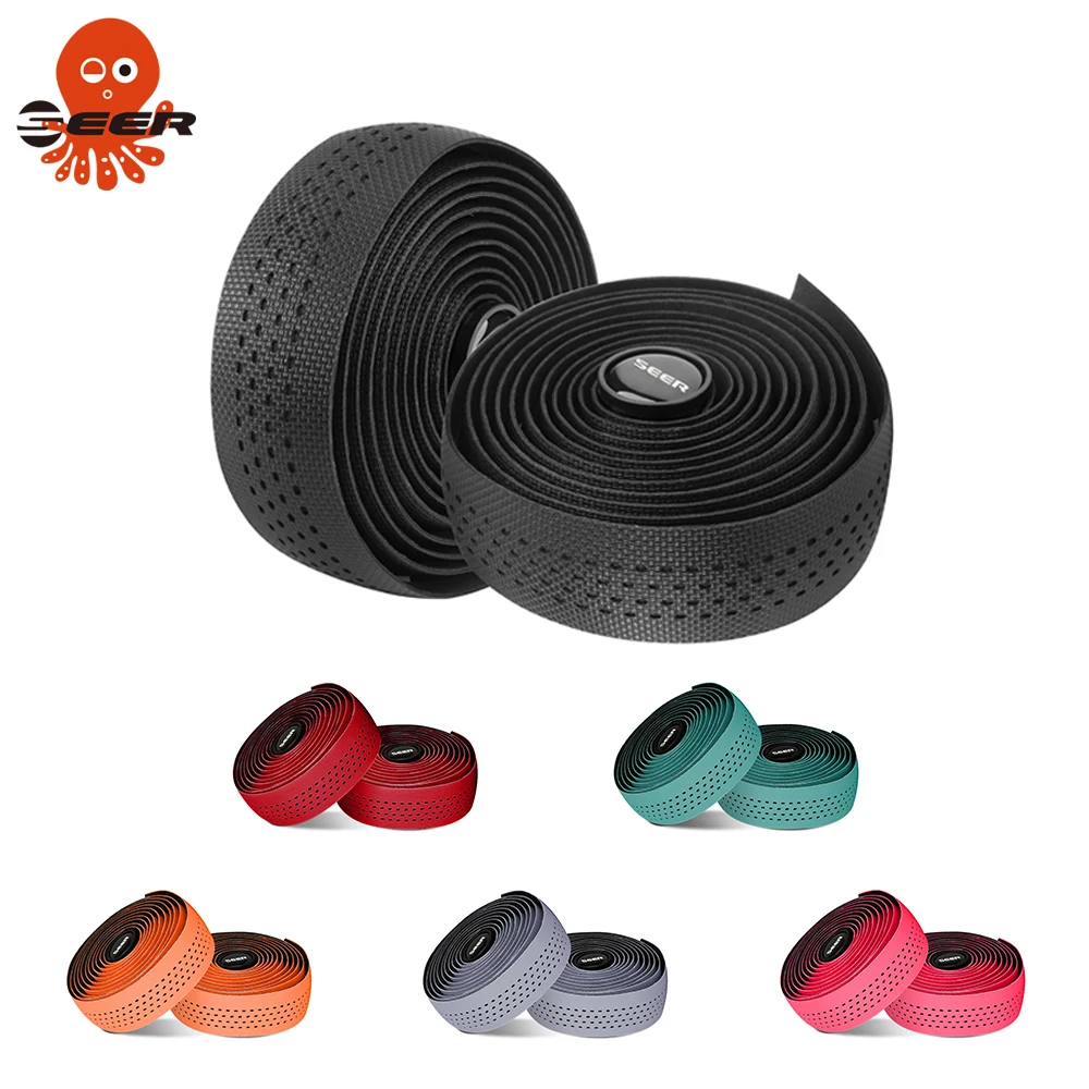 SEER Road Bike Handlebar Tape High Tenacity Handlebar Tape PU+EVA Silicone Anti-Slip Shock Absorbing Bike Grip Tape Bikes Belt