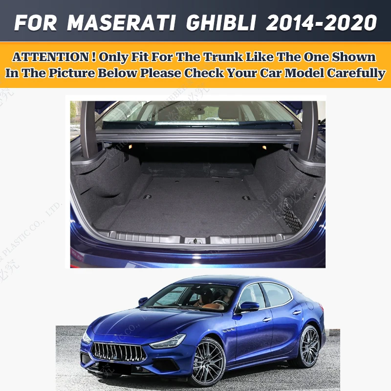 For Maserati Ghibli 2014-2020 19 18 17 16 15 Car Trunk Mat Cargo Liner Carpet Cover boot pad Interior Accessories Auto part