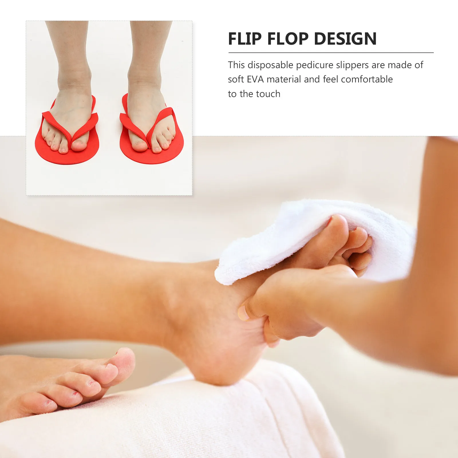 

16Pairs Disposable Eva Pedicure Slippers Lightweight Non- -Flops Single Use Travel Hotel Slippers Assembled Slipper