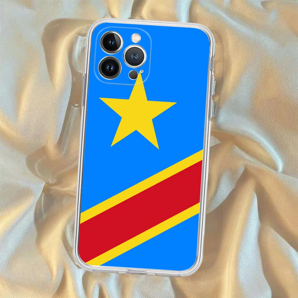 Democratic Republic Of The Congo Flag Phone Case Silicone Soft for iphone 15 14 13 12 11 Pro Mini XS MAX 8 7 6 Plus X XS XR