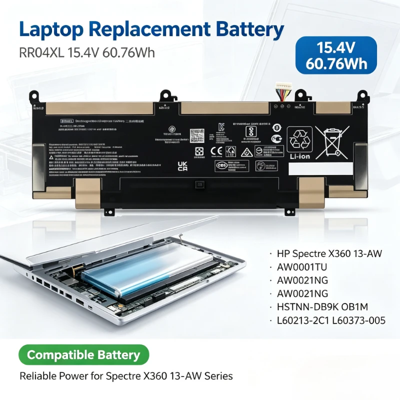 RR04XL Laptop Battery for HP Spectre X360 13-AW AW0001TU AW0021NG HSTNN-DB9K OB1M L60213-2C1 L60373-005 14-CE 15.4V 60.76Wh