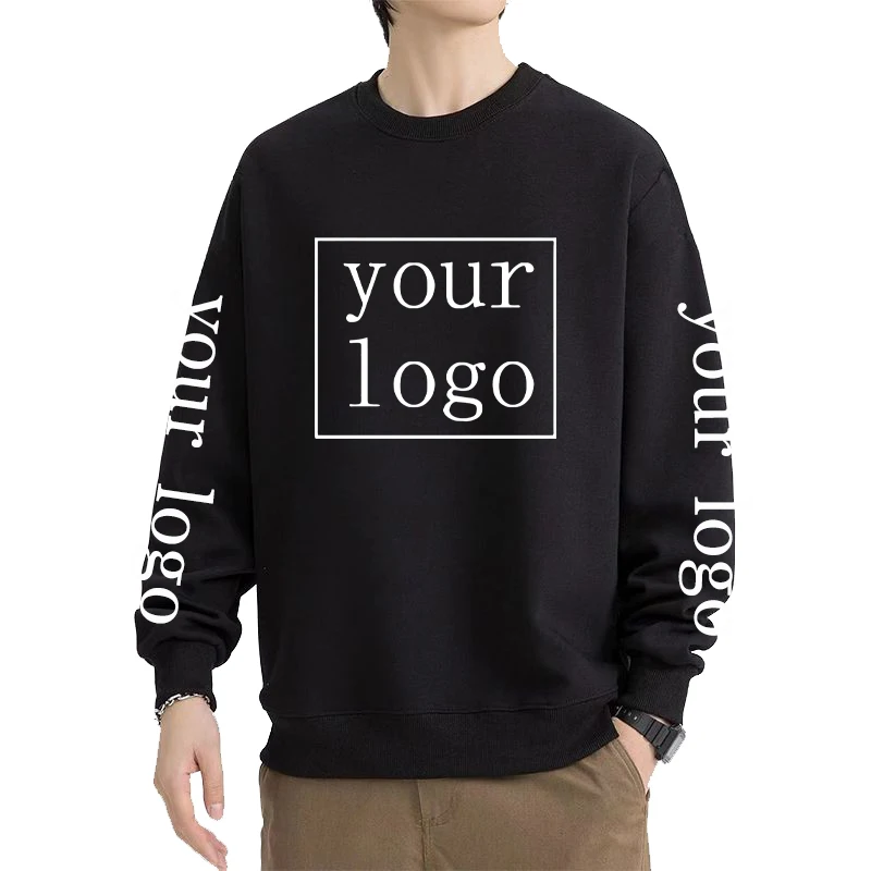 

Custom Logo Printing Crewneck Sweatshirts Men Women Your Like Photo DIY Brand Harajuku Fashion Casual Pullovers Wholesale