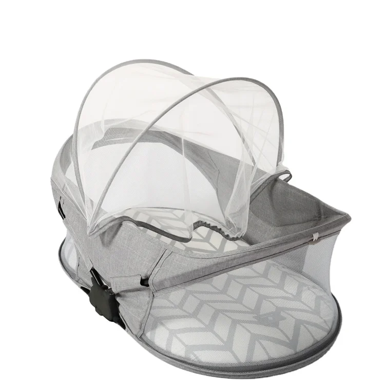 

Modern Feature Portable Baby Bassinet Bed Foldable Newborn Infant Crib Plastic Metal Material Hot Selling Double Side Sleeping