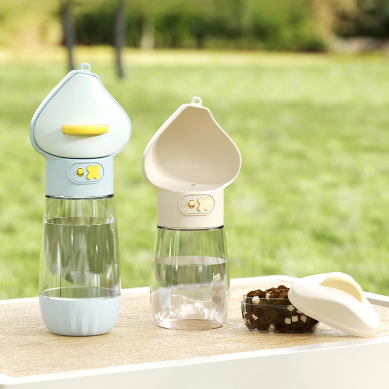 

2-in-1 High Capacity Portable Dog Water Bottle Removable Leakproof Secure Plastic Outdoor Traveling Pet Food Dispenser Dog Items