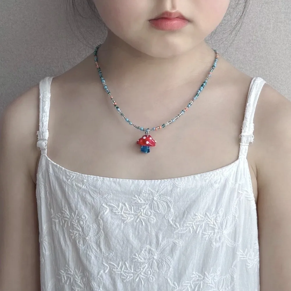 Fashion Various Fruit Pendant Necklace Rice Beads Pendant Beaded Necklace Choker Korean Style Persimmon Jewelry Daily Wear