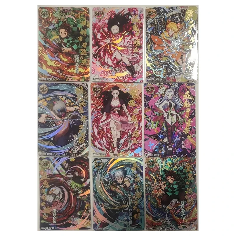 Anime demon slayer raro ur cp tgr ssp sp lr sr cartão colecionável akaza obanai mitsuri sabito giyuu brinquedos para meninos presente de aniversário