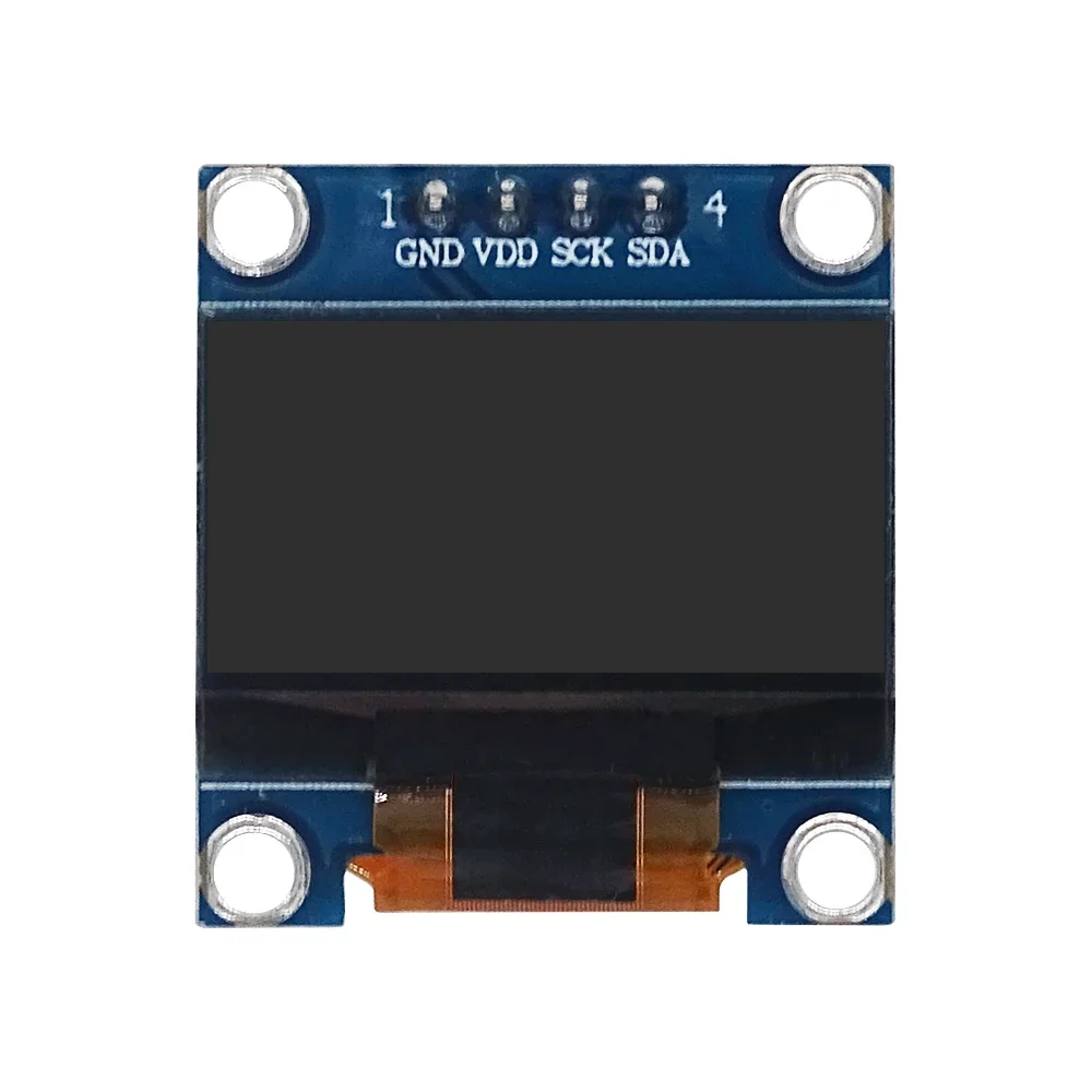 Écran OLED de 0.96 Pouces SSD1306 I2C IIC éventuelles I Serial ogeneX64 LCD 4 Broches, Bleu Jaune Blanc pour Ardu37( Broches Soudées)