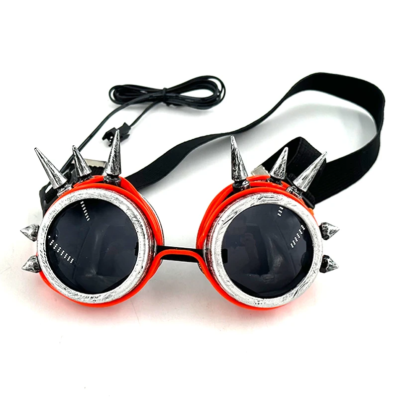 LED Neon leuchtende Brille leuchten Rave Kostüm Party Dekor DJ Club Brillen Leistung Requisiten ändern Farbe Ball Brillen – Detail 33