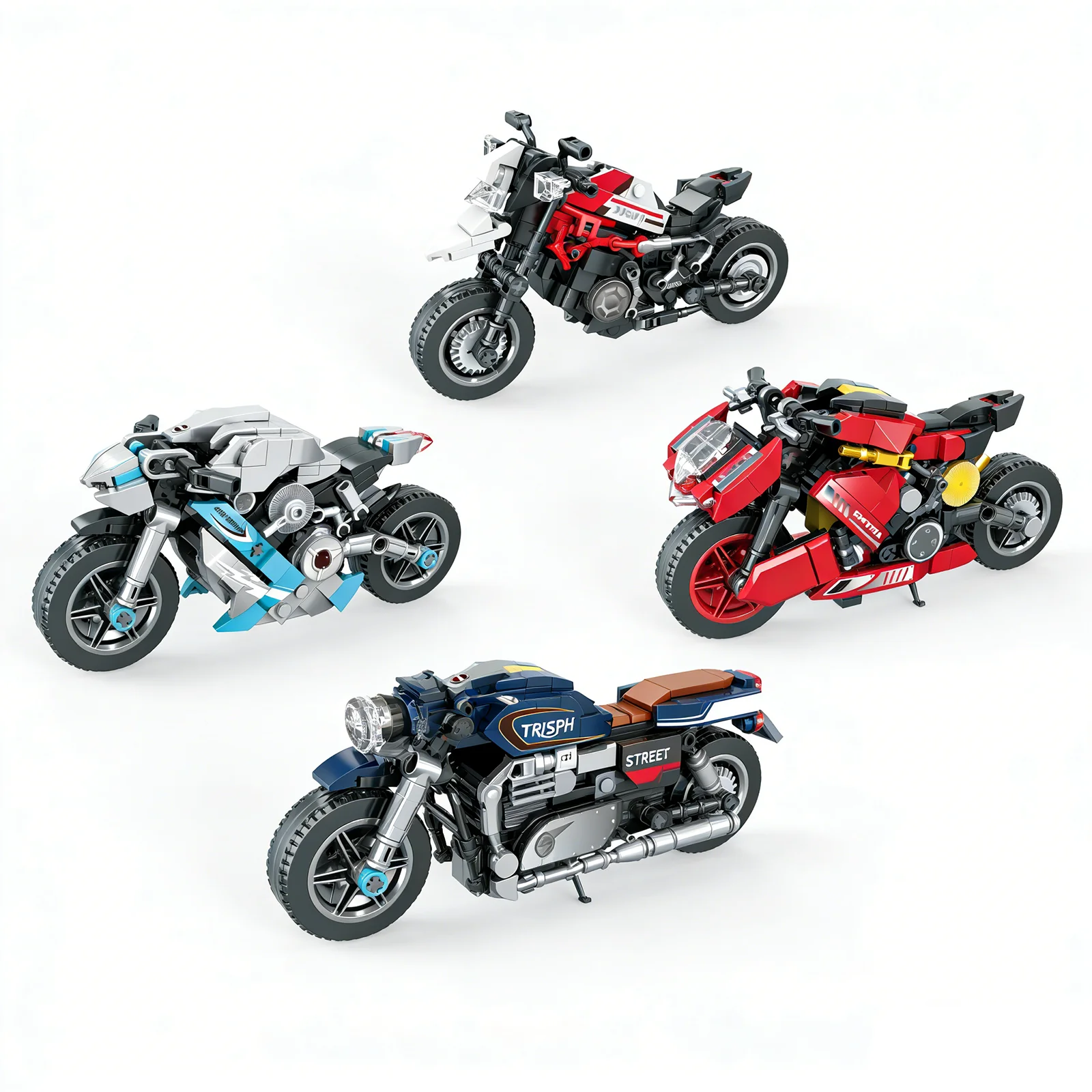 

Комплект строительных блоков для модели мотоцикла, забавная игрушка для сборки «сделай сам», креативное украшение для рабочего стола, идеальный подарок на день рождения для детей и друзей