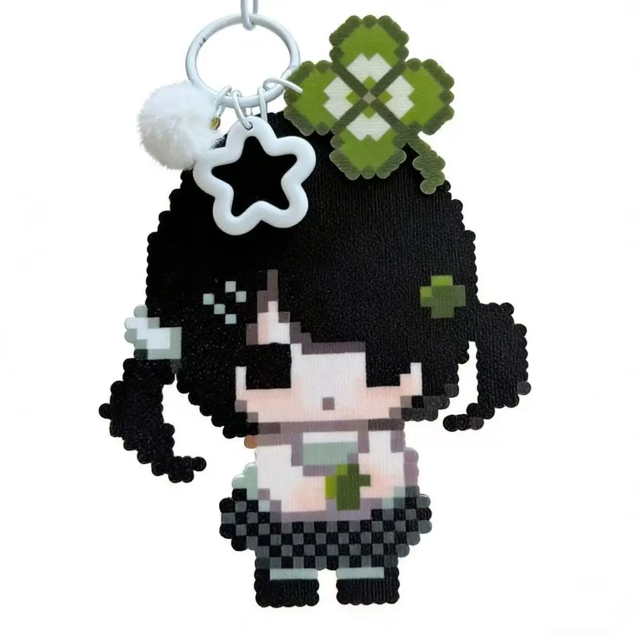 Japanese Cute Little Pendant Is Still A Little Girl Keychain Four-leaf Clover Bag Pendant Cute Student Keychain Non-pindou Gift