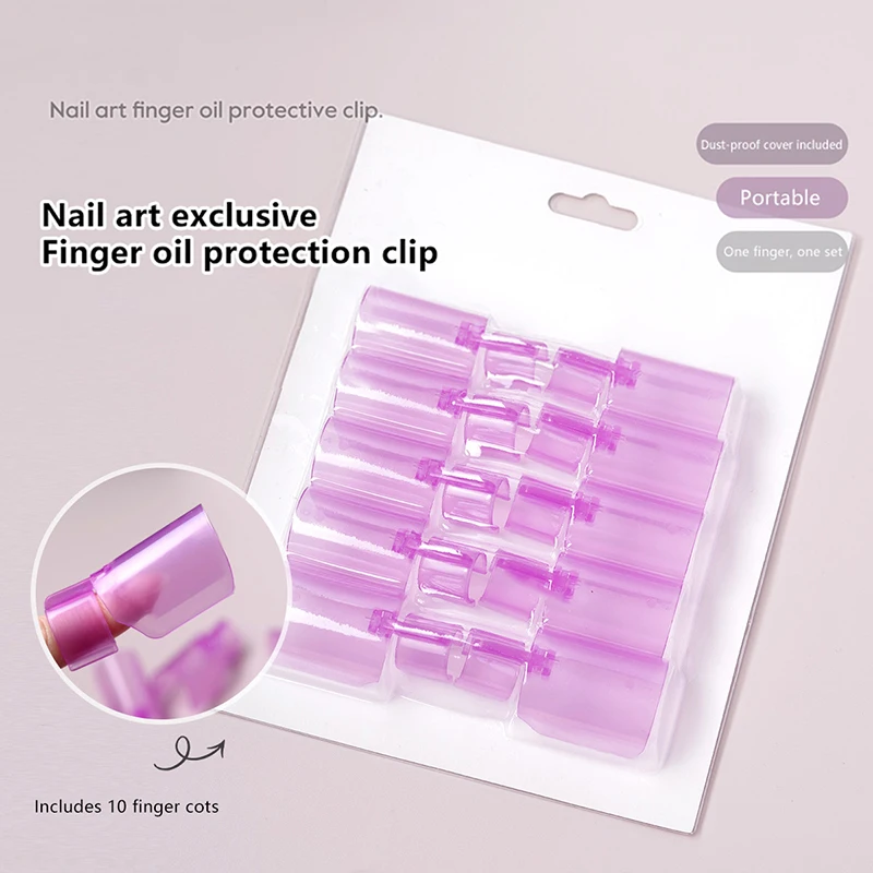 10 protectores de uñas de grado alimenticio, protectores de dedos anti-manchas para secado y pintura sin manchas, herramientas de manicura reutilizables