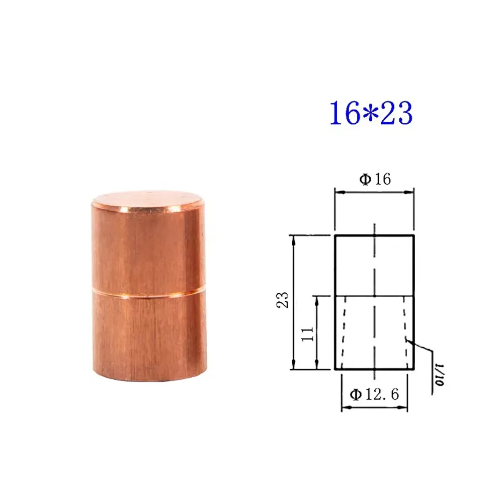 10pcs Spot Welding Electrode Cap, Spot Welding Machine Electrode 16*23 Flat Round Head Pointed Electrode Head