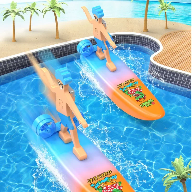 RC Skateboard Boat 2.4G Electric Speedboat Model Toy Gift Remote Control Surfboard Model Amphibious Toy Boat Model