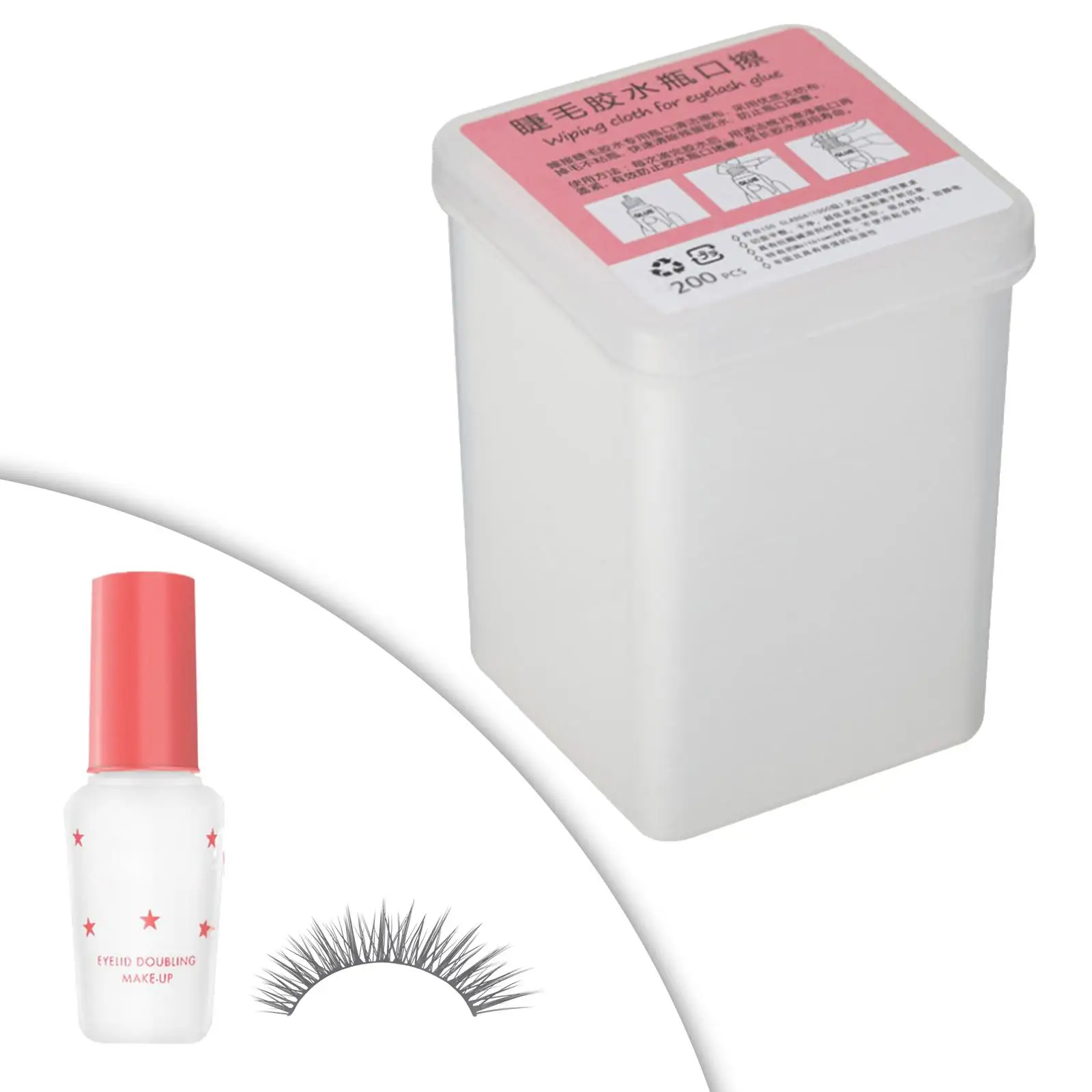 일회용 속눈썹 익스텐션 접착제 와이프 네일 광택제 리무버, 200 개