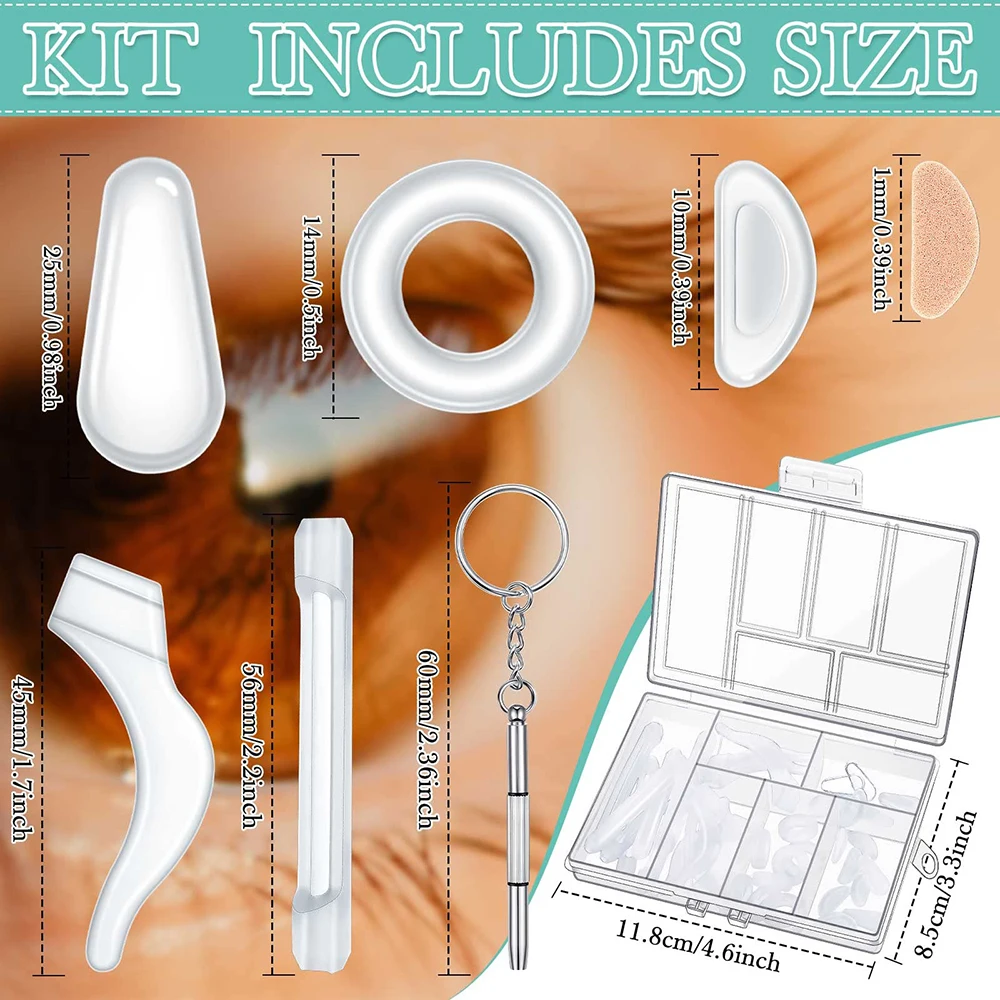 1set Eyeglasses Retainers Set Anti Slip Adhesive Glasses Nose Pad Silicone Ear Hooks Holders for Eyeglasses Accessories