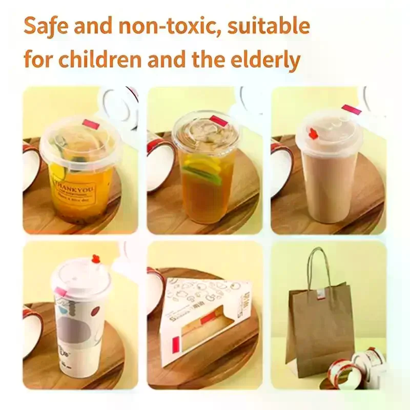 Individual Sealing Stickers for Milk Tea Cups Non-Toxic Adhesive Seals 460 Sheets Per Pack for Party Drink Packaging