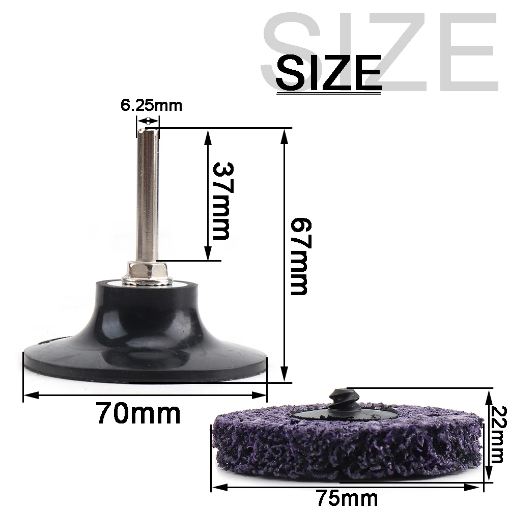 10 pces 2 Polegada rápida mudança fácil tira & discos limpos 50mm para pintura oxidação remoção preparação de superfície automática com 1pc disco almofada titular
