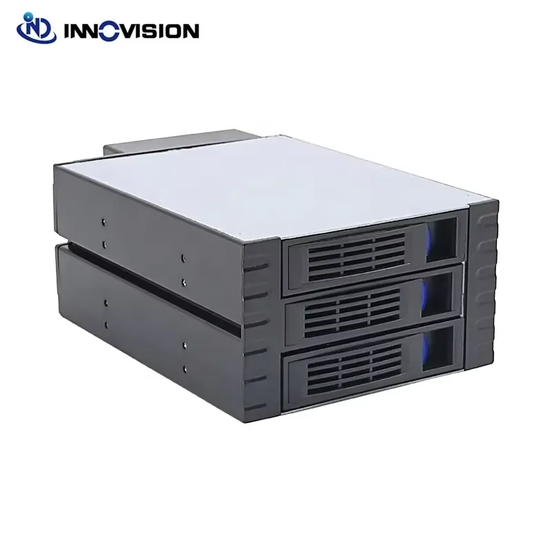 BOLRZO 3.5/2.5 Inch Built-in HDD Cage 3x SATAII Hot Swappable for Server Chassis Storage Industrial PC Replacement Spare Parts