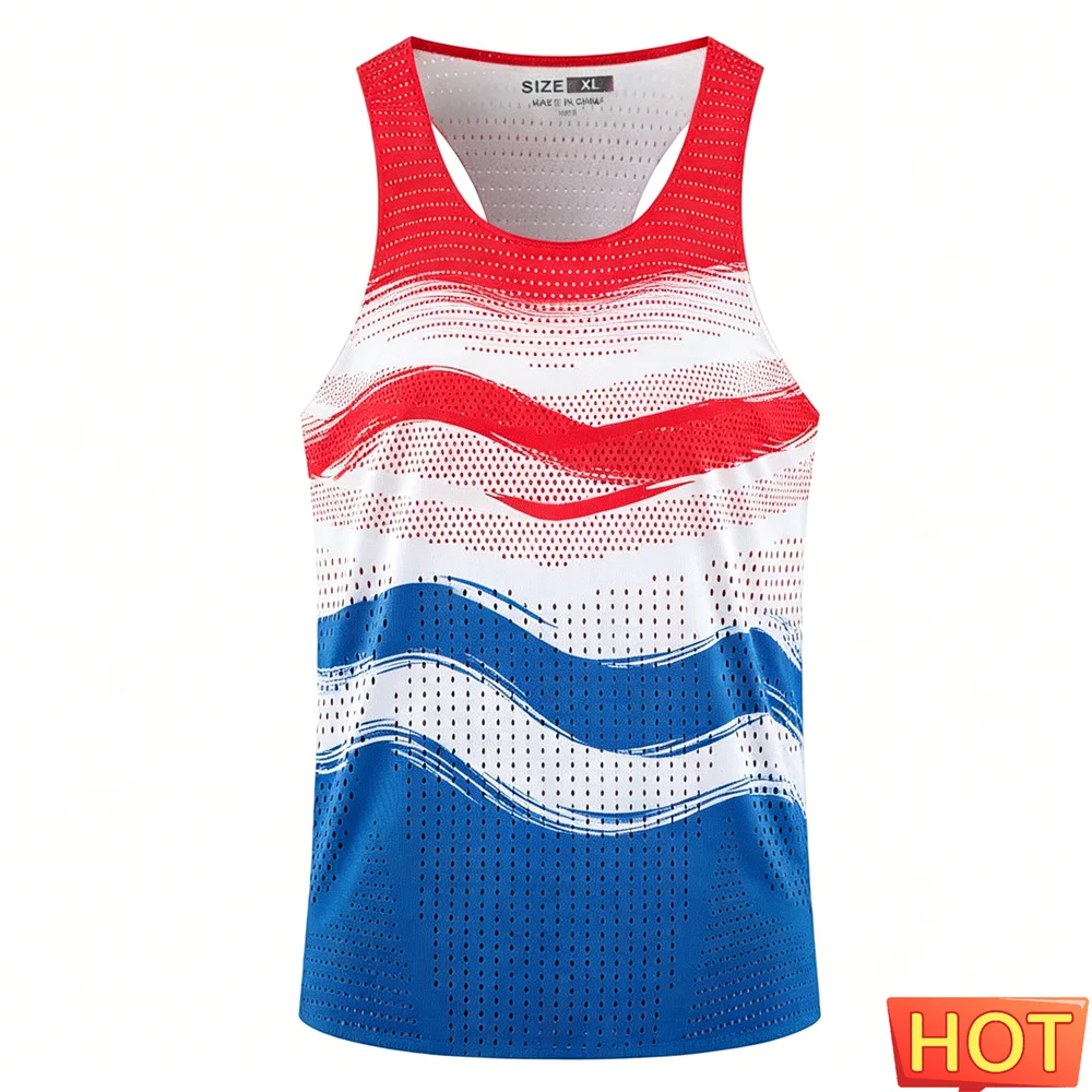 Quick-dry Marathon sport tank top men women's vest men's t-shirts tank tops USA running Mens sleeveless T-shirt men running vest