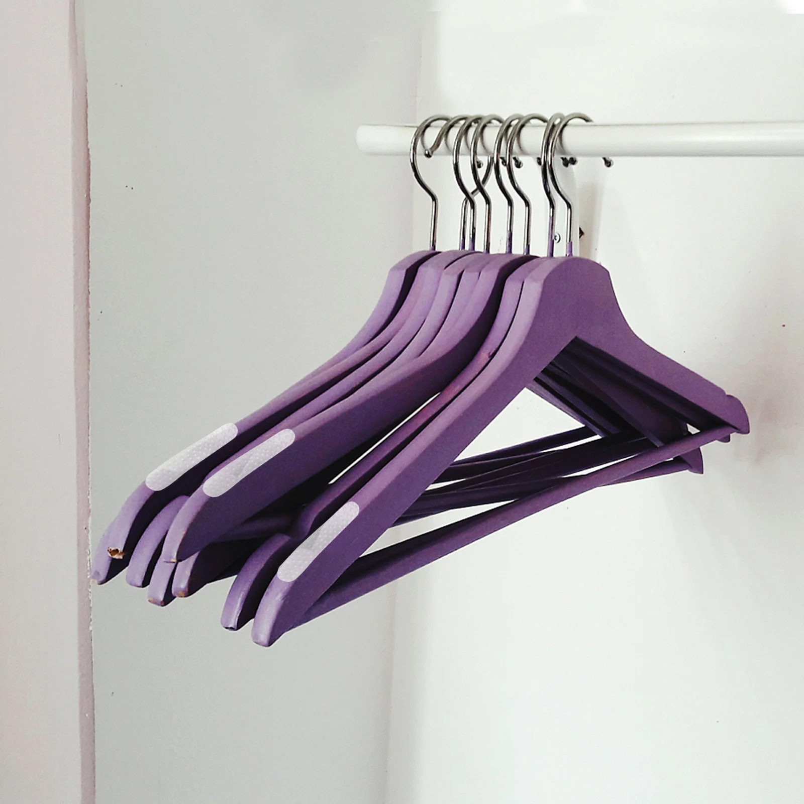 

30Pcs Non Slip Silicone Clothes Hanger Grips Adhesive Strips Anti Skid Hanger Pads for Home Store Wardrobe Wooden Hangers Grips