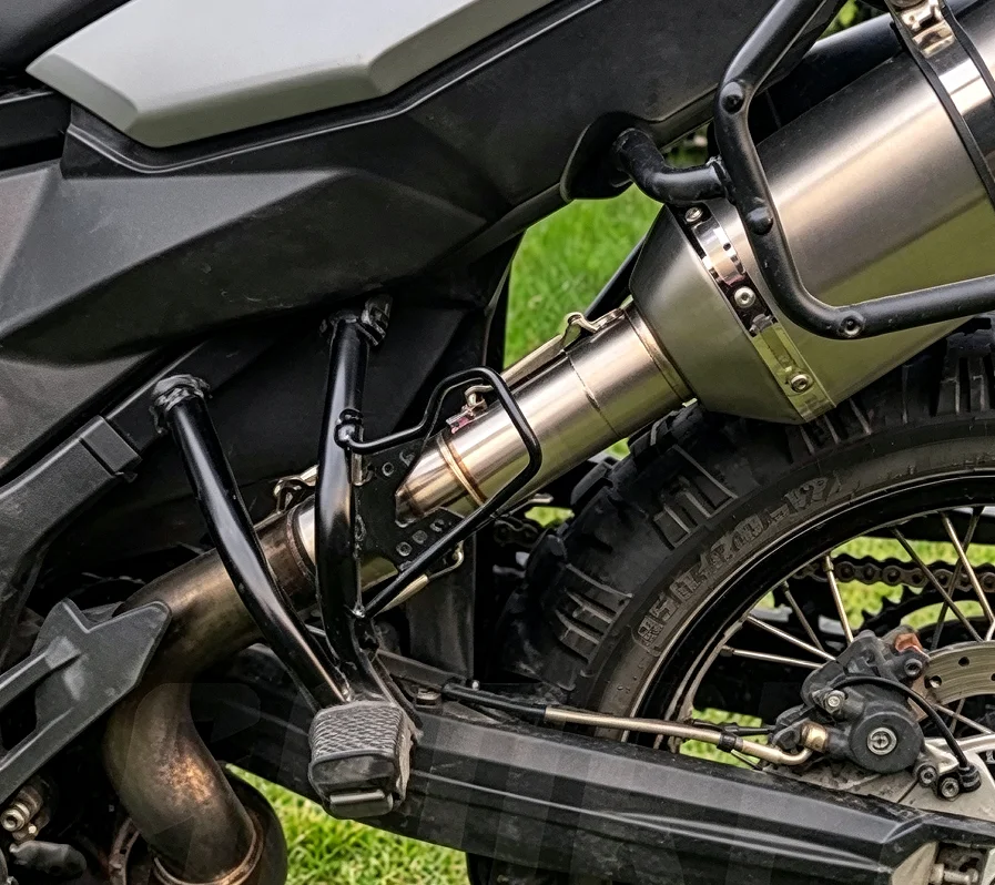 Modified Motorcycle Mid Link Pipe Slip‑On Connect T118 Muffler Exhaust System For  F700GS F800GS ADV 2013‑2017 Exhaust