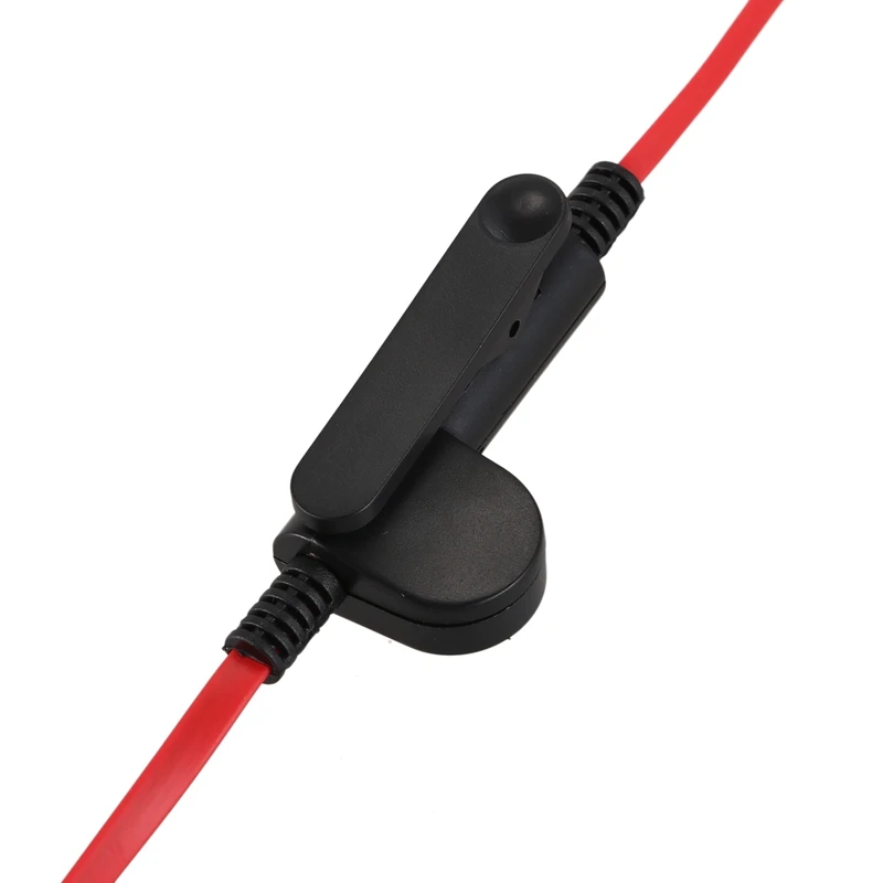 2 Pcs 2 Pin Noodle Style Earbud Headphone K Plug Earpiece Headset For Baofeng Uv5r Bf-888S Uv5r Radio Black Wire & Red Wire