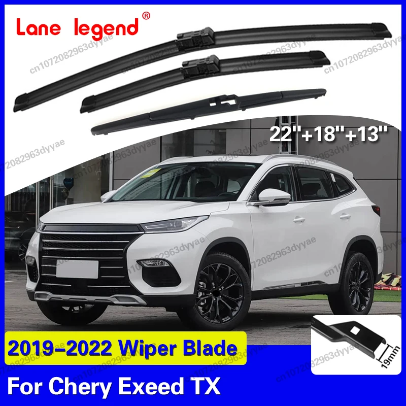 

Car Front Rear Wiper Blades For Chery Exeed TX 2019 2020 2021 2022 Window Brushes Washers Rubber Auto Accessories 22"+18"+13"