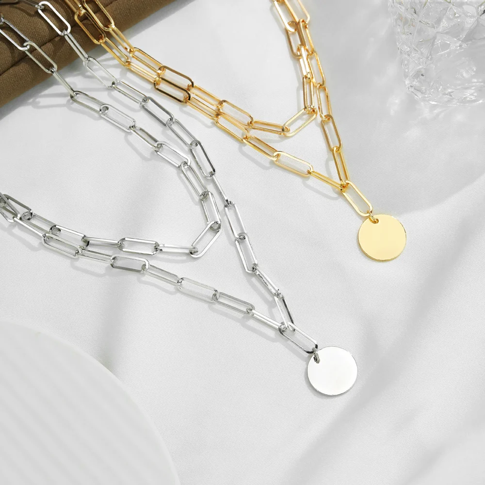 Necklace حلية مستديرة الطبقات قلادة ، المرأة مجوهرات ، اكسسوارات للبنات ، الهدايا الجمالية ، قلادة الموضة ، الملابس ، 2022