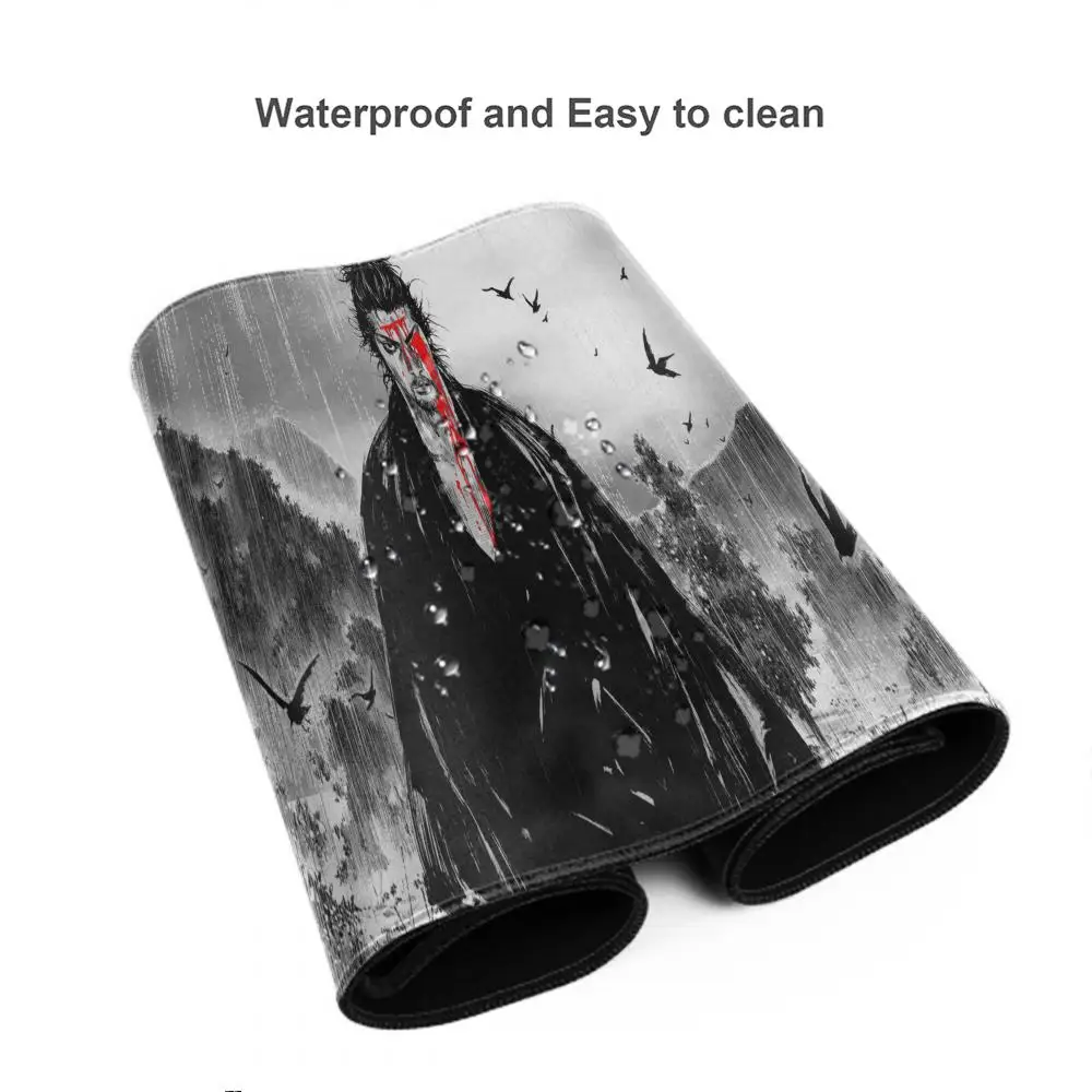 Samurai MousePad Komputer Laptop Wanderer Miyamoto Musashi Desk Pad Xxl Comic Mouse Pad PC Gamer Pad Aksesori Game Komputer