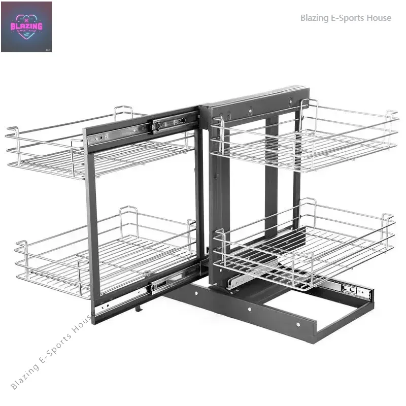 

Blind Corner Cabinet Pull out Heavy Duty Blind Cabinet Slide out Organizer Multi-Functional Storage Baskets Left Open and Right