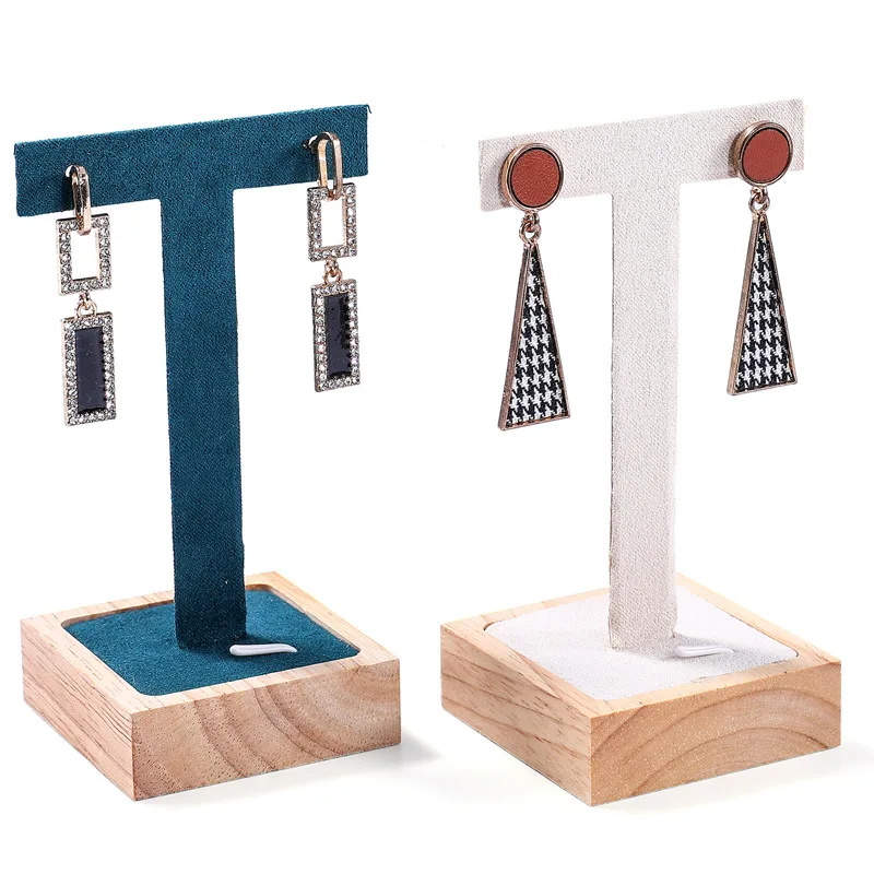 Stylish Solid Wood Earring Display Rack for Jewelry Exhibits and Retail Displays