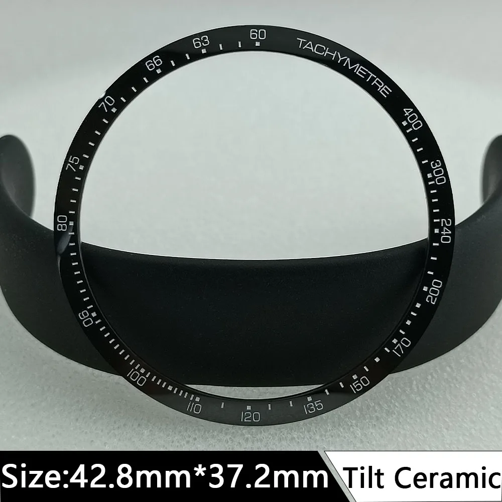 39mm * 33.2mm/42.8mm * 37.2mm flat/inclined non luminous ceramic bezel insert replacement watch accessory ceramic bezel