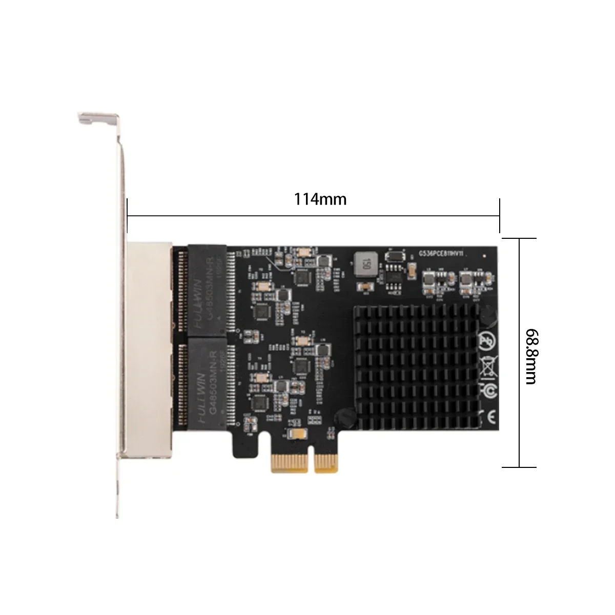 IOCREST PCIe 4 Port Kartu Pengontrol Gigabit Ethernet 1x1000Mbps Chip NIC RTL8111H dengan Braket Profil Rendah untuk desktop