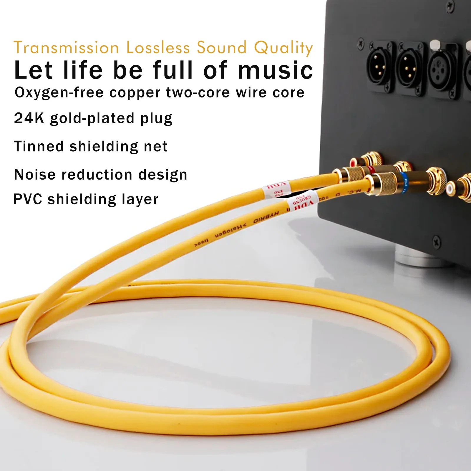 Кабель-удлинитель Van Den Hul VDH MC D102 MK III, гибридный RCA кабель с позолоченным штекером RCA, Hi-Fi аудио удлинитель RCA в RCA