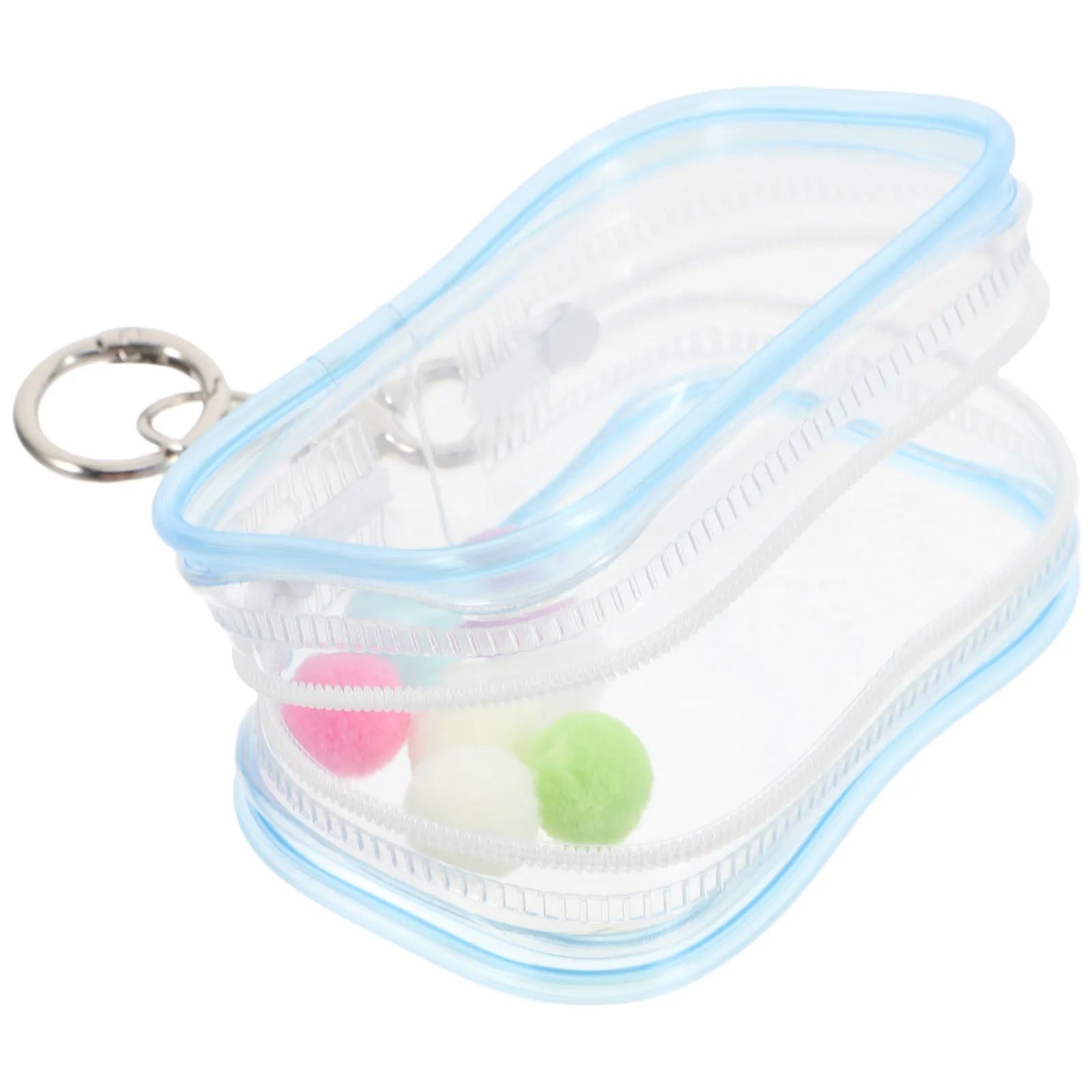 

Clear Keychain Display Box Mini Figures Portable Storage Bag Zipper Closure Organizer Collectibles Protection Dustproof