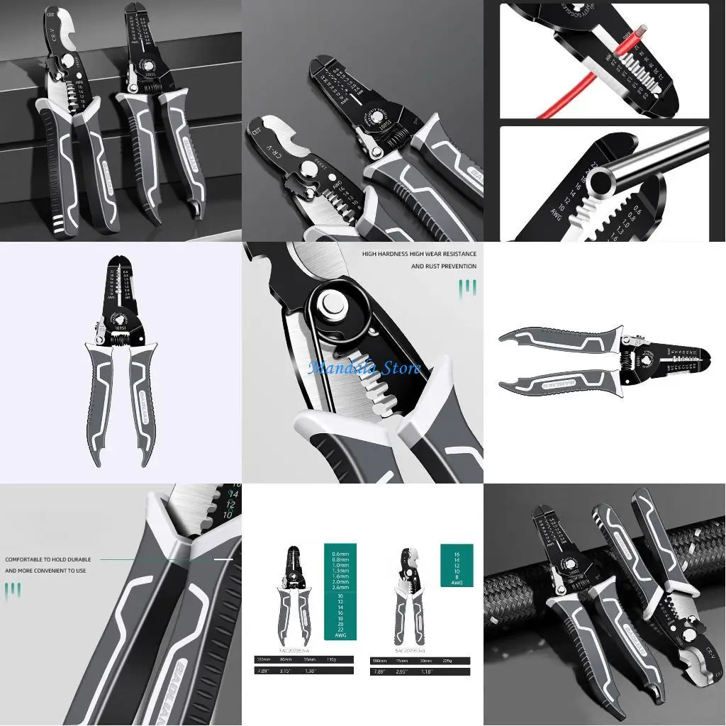 

U2JC Wire Cutters Stripper, 7inch Cable Wire Cutters,Precisions Wire Stripper Pliers