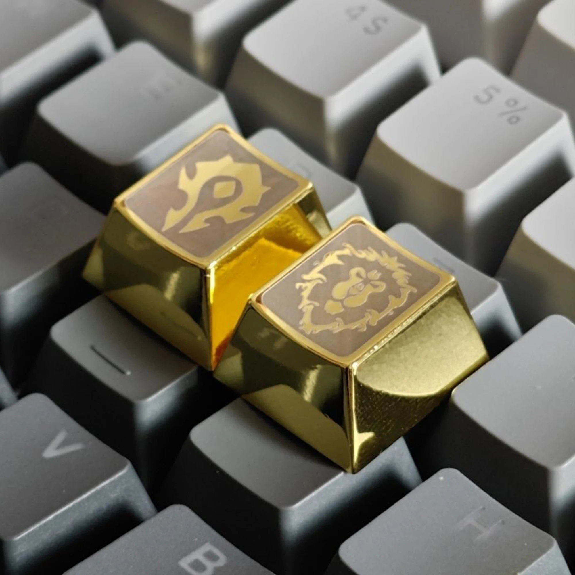 1pcs Metal Zinc Alloy Keycaps Silver Gold Electroplate Laser Engraving R4 Cherry Keycap for MX Mechanical Keyboard