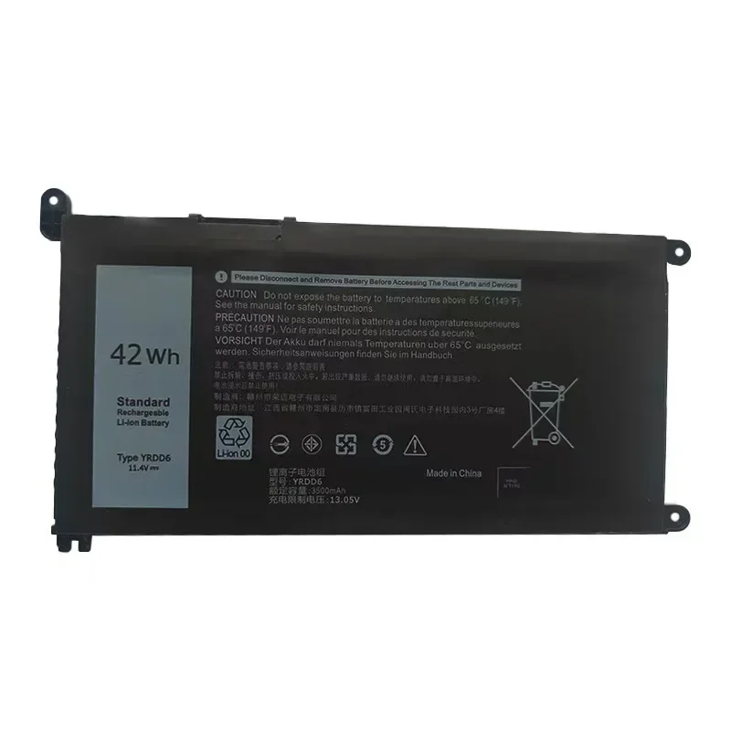 Bateria para laptop YRDD6 11,4V 3500mAh adequada para modelos da série Dell 5498 3400 5493 5590 5593 5584 P90F