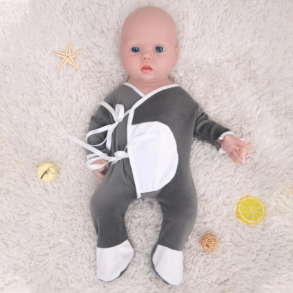 WW2014 46cm (18inch) 3600g Full Body Silicone Alive Cute smile Eyes Opene Reborn Baby Dolls Toy for Girls with Clothes